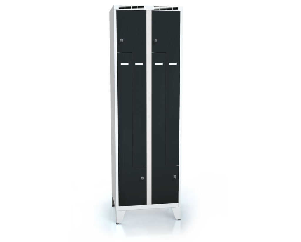 Cloakroom locker Z-shaped doors ALDUR 1 with feet 1920 x 600 x 500